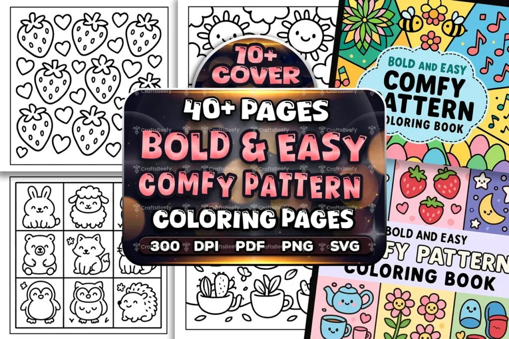 Bold Easy Comfy Pattern Coloring Page