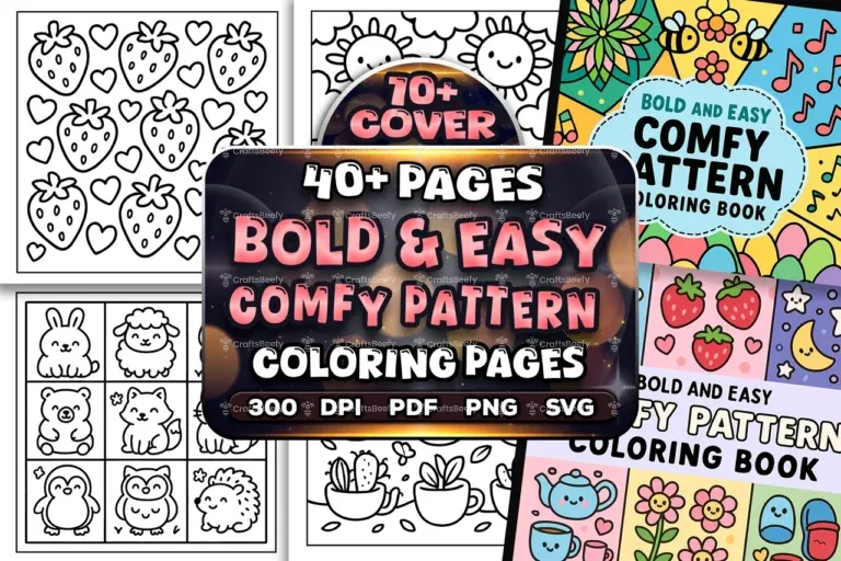 Bold Easy Comfy Pattern Coloring Page