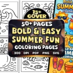 50+ Bold Easy Summer Fun Coloring Pages
