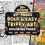 50+ Bold Easy Trippy Art Coloring Pages