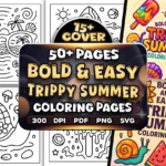 50+ Easy Trippy Summer Coloring Pages