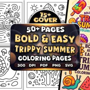 50+ Easy Trippy Summer Coloring Pages