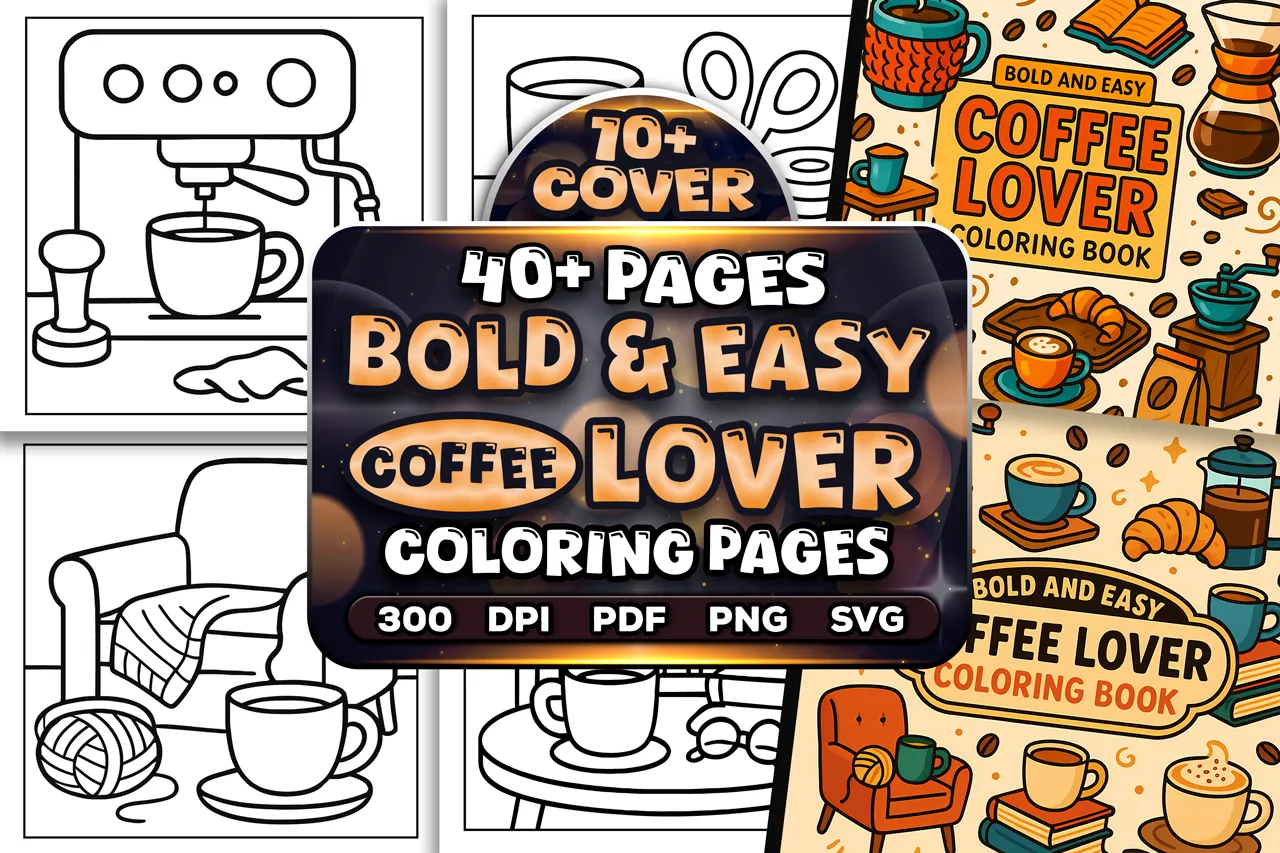 40+ Bold Easy Coffee Lover Coloring Pages