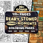 Beary Stoned Stoner Moments Coloring
