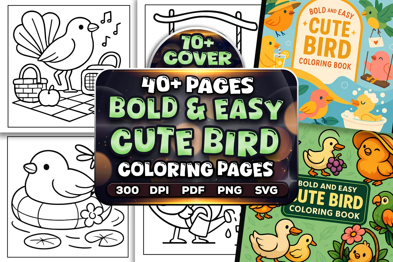 40+ Bold Easy Cute Bird Coloring Pages