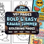 40+ Easy Kawaii Summer Coloring Pages