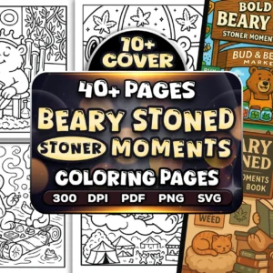 Beary Stoned Stoner Moments Coloring