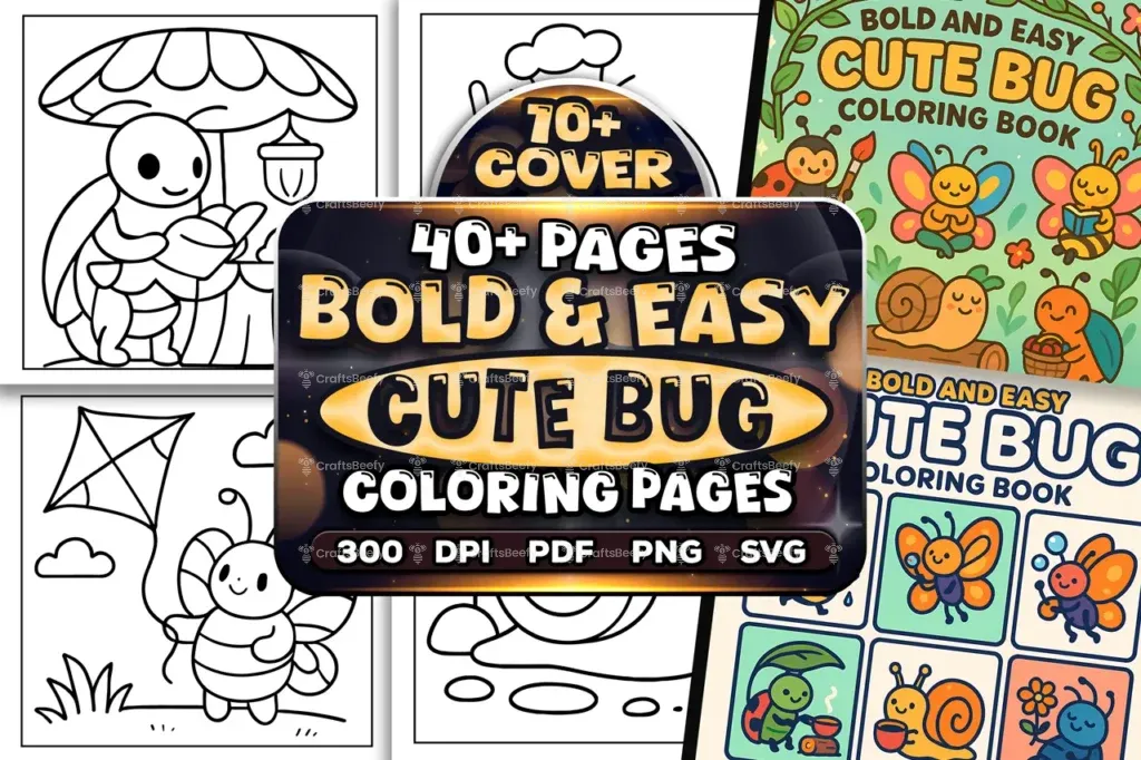 Bold Easy Cute Bug Coloring Pages