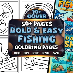 50+ Bold Easy Fishing Coloring Pages