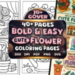40+ Bold Easy Flower Coloring Pages