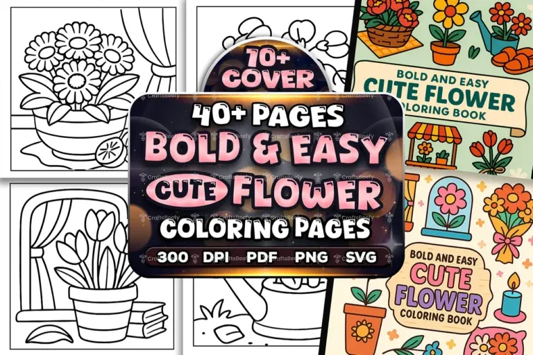 40+ Bold Easy Flower Coloring Pages