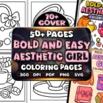 50+ Bold Easy Aesthetic Girl Coloring Pages