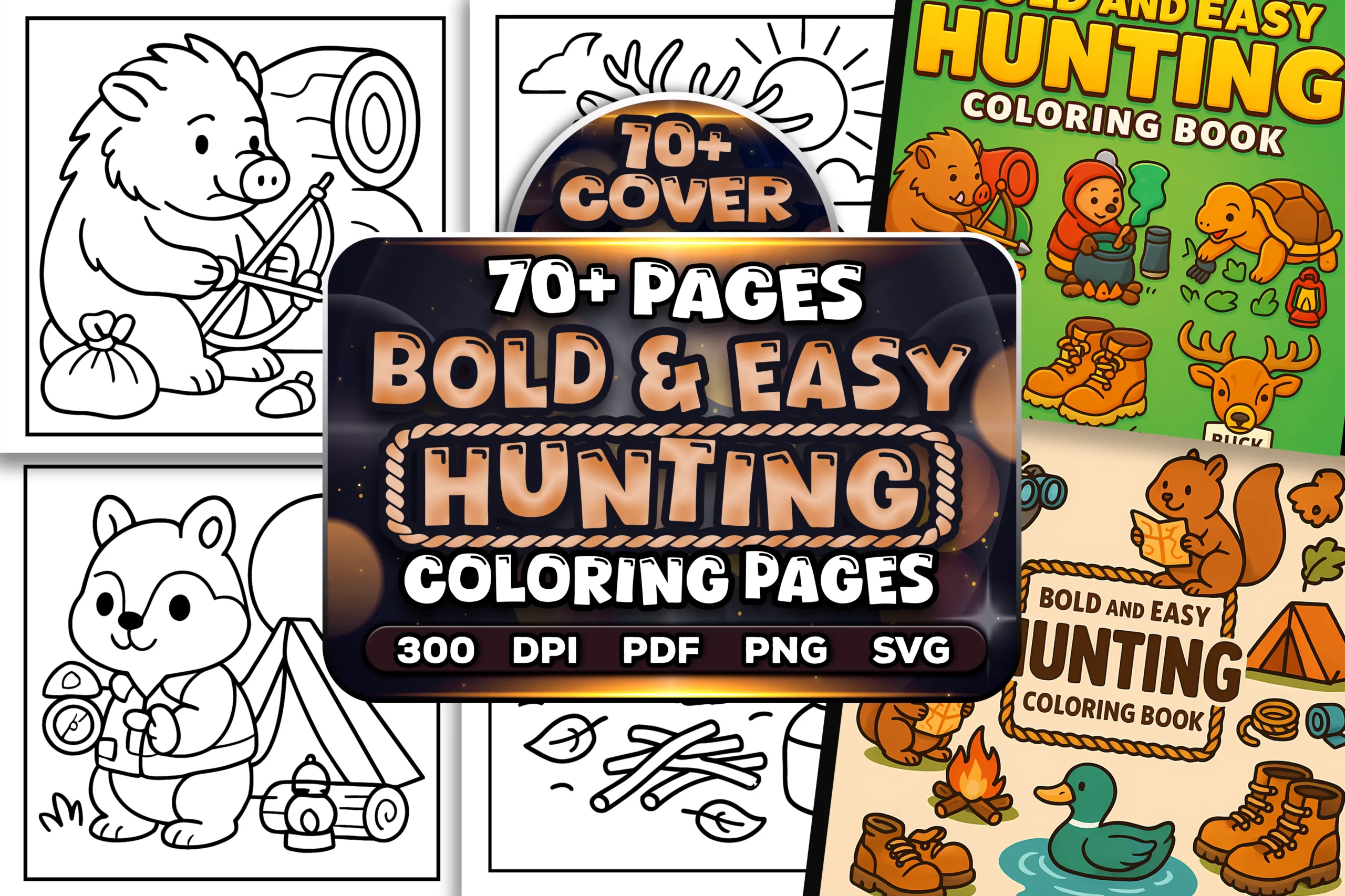 70+ Bold Easy Hunting Coloring Pages