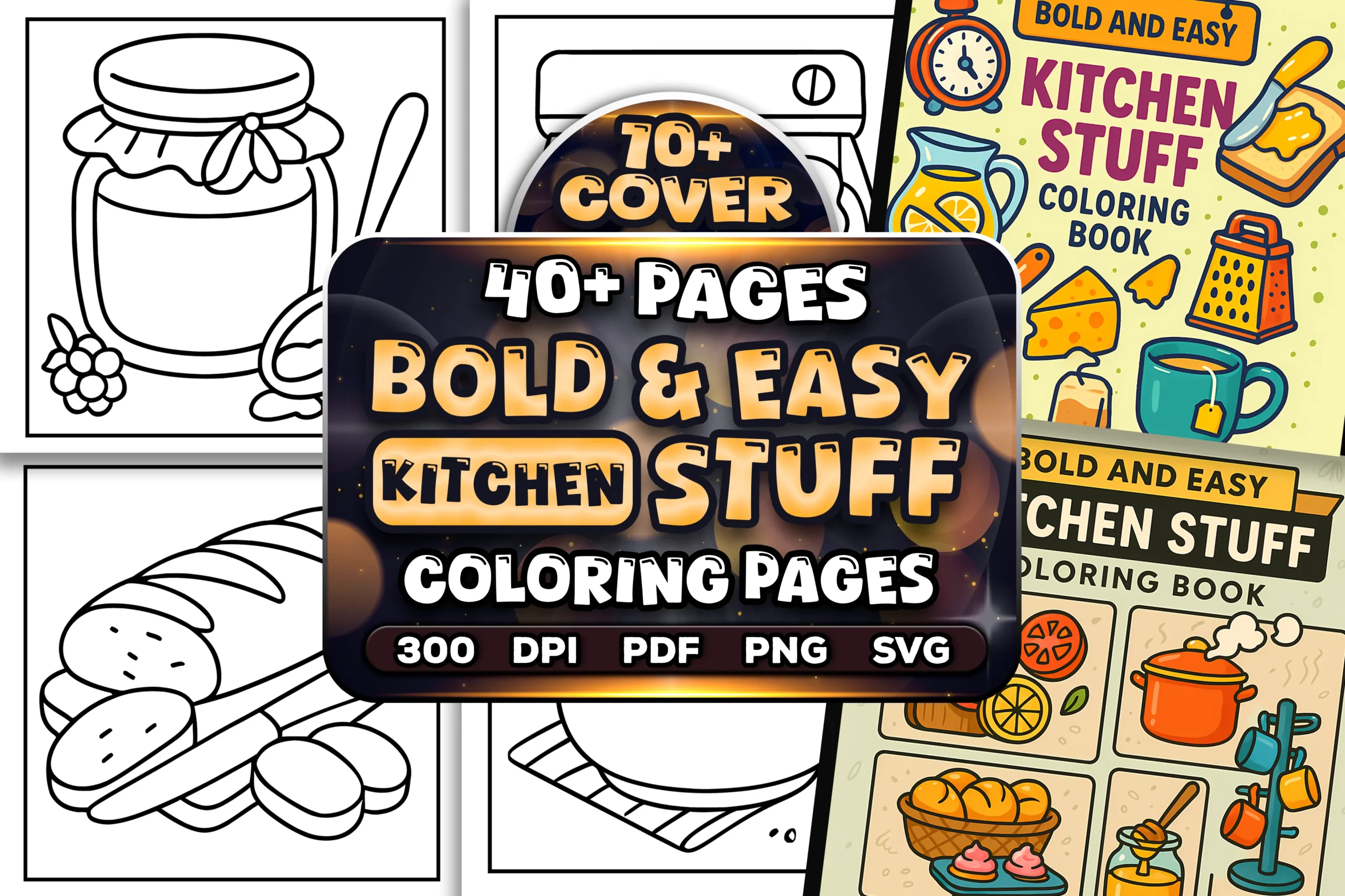 40+ Bold Easy Kitchen Stuff Coloring Pages