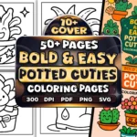 50+ Easy Potted Cuties Coloring Pages