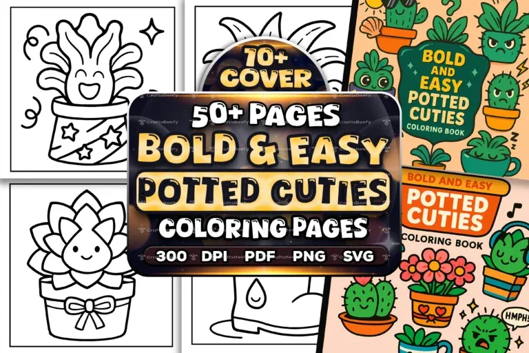 50+ Easy Potted Cuties Coloring Pages