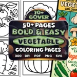 50+ Bold Easy Vegetable Coloring Pages
