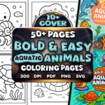 50+ Bold Easy Aquatic Animals Coloring Pages