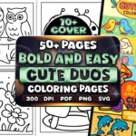 50+Bold Easy Cute Duos Coloring Pages