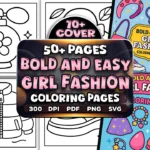 50+ Bold Easy Girl Fashion Coloring Pages