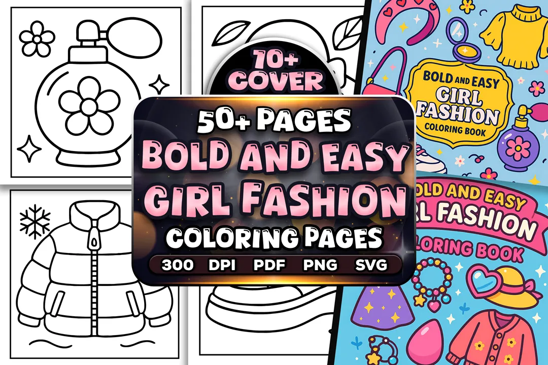 50+ Bold Easy Girl Fashion Coloring Pages