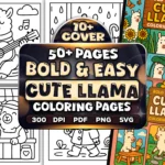 50+ Bold Easy Llama Coloring Pages