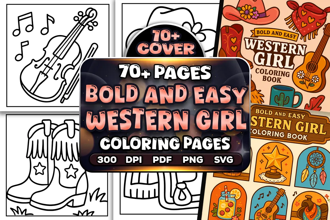 70+ Bold Easy Western Girl Coloring Pages