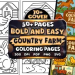 50+ Bold Easy Country Farm Coloring Pages