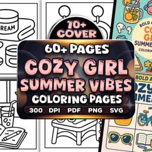 60+ Cozy Girl Summer Vibes Coloring Pages