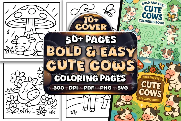 50+ Easy Cute Cows Coloring Pages