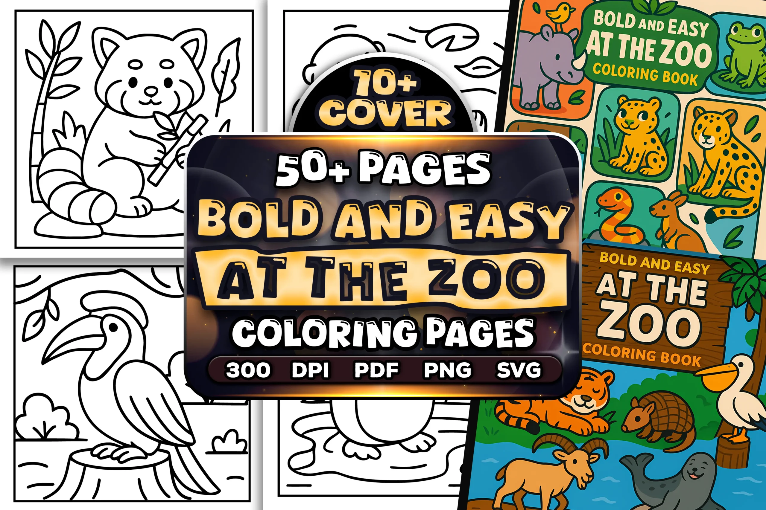 50+ Bold Easy At the Zoo Coloring Pages