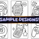 60+ Bold Easy Y2K Retro Coloring Pages
