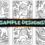 50+ Bold Easy Cute Sloth Coloring Pages