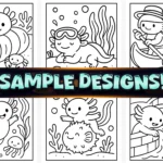 50+ Bold and Easy Axolotl Coloring Pages