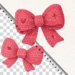 Faux Crochet Coquette Bows PNG