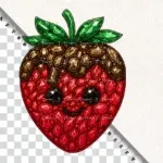 Faux Rhinestone Strawberry PNG