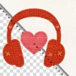 Faux Crochet Headphones PNG
