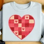 Faux Crochet Patchwork Heart PNG