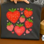 Faux Crochet Strawberry Hearts PNG