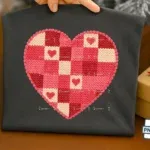 Faux Crochet Patchwork Heart PNG