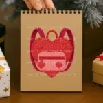 Faux Crochet Heart Backpack PNG