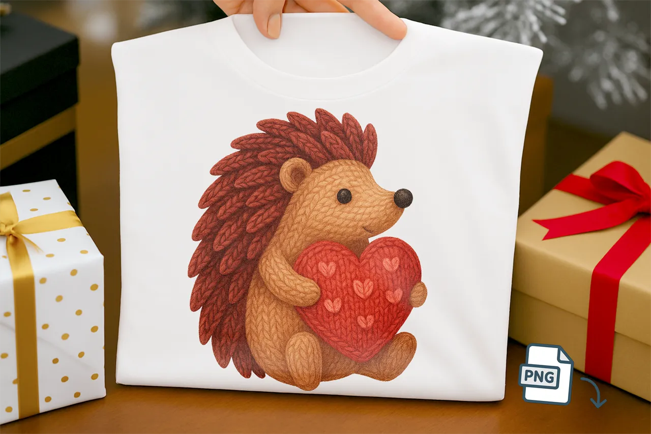 Faux Crochet Hedgehog PNG