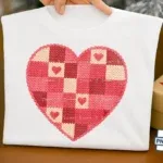 Faux Crochet Patchwork Heart PNG