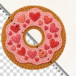 Faux Crochet Donut PNG