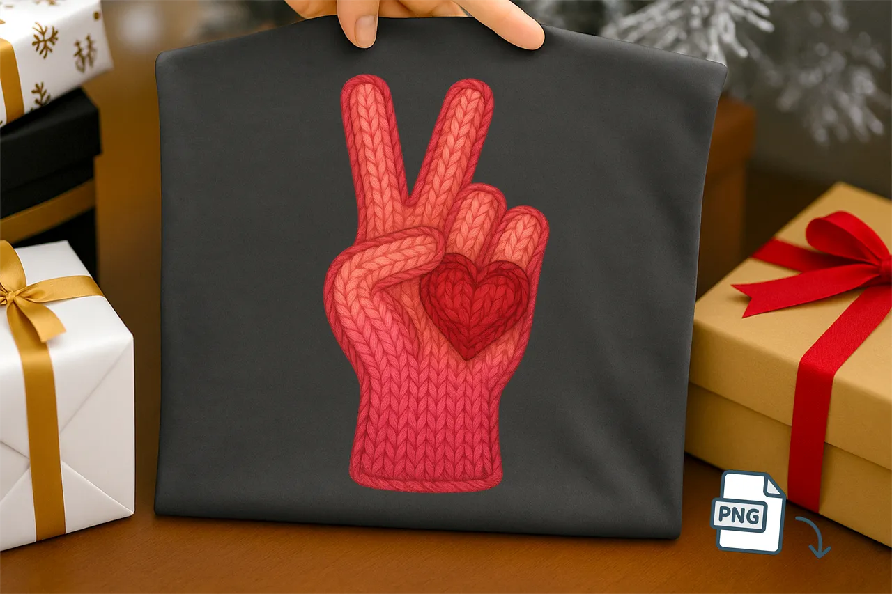 Faux Crochet Peace Sign PNG