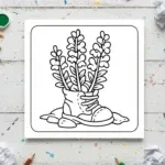 Whimsical Garden Boot Coloring Page
