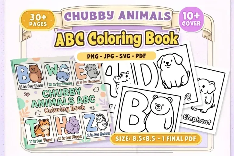 Chubby Animals ABC Coloring Book