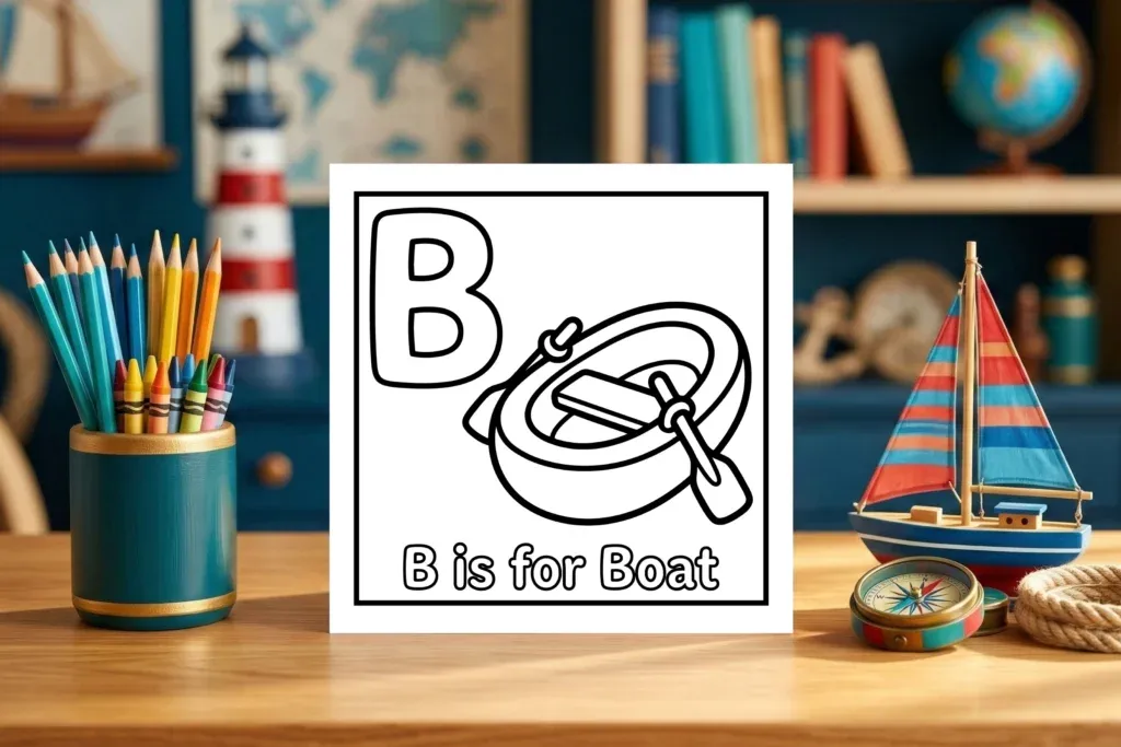 B is for Boat Preschool Worksheet