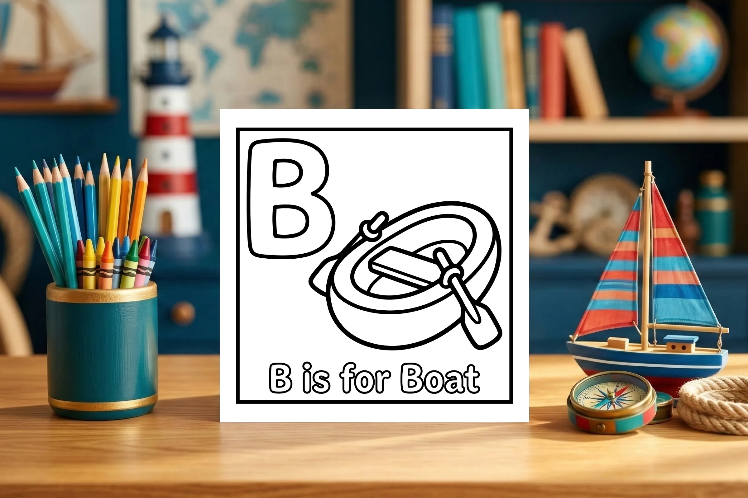 B is for Boat Preschool Worksheet