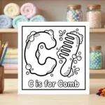 C is for Comb Alphabet Coloring Page